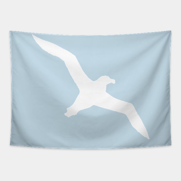 The Albatross That Observes The Ocean Seabird Silhouette Tapestry by taiche