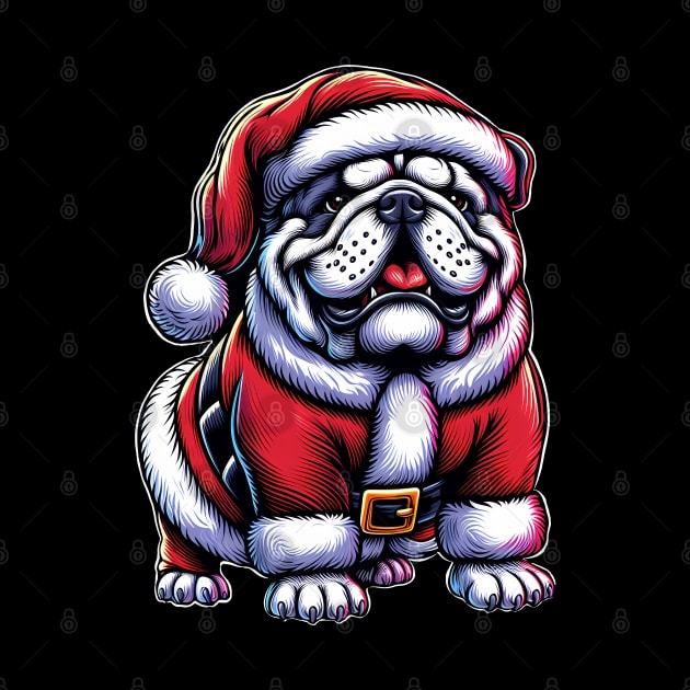 Bulldog as Santa for Christmas by cowyark rubbark