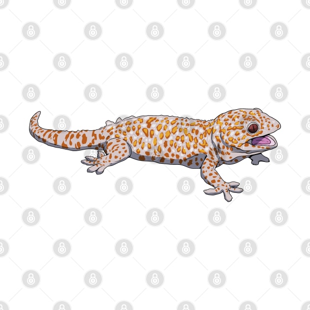 Drawing - Tokay gecko by Modern Medieval Design