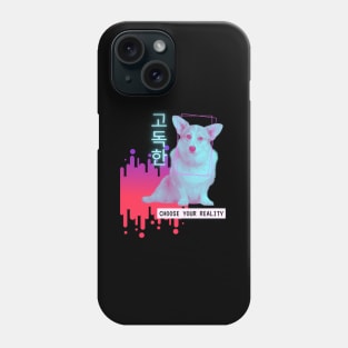 Corgi Lonely Reality Vaporwave Party Techno Glitch Phone Case