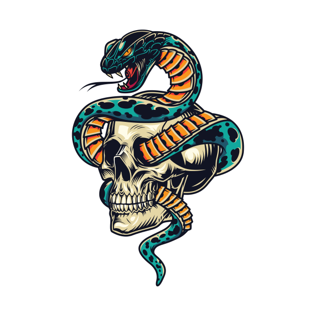 Skull With Snake Artwork by Utopia Shop