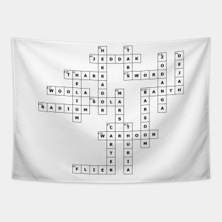 (1912APOM) Crossword pattern with words from a famous 1912 science fiction book. Tapestry