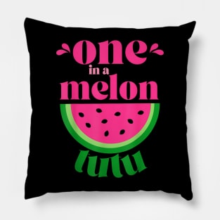 One In A Melon Tutu Watermelon  Family Matching Pillow