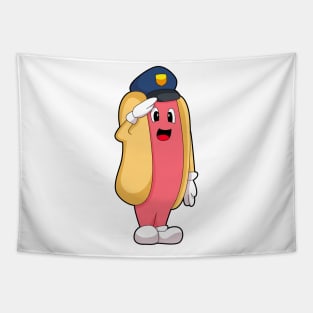 Hotdog Cop Police hat Police Tapestry