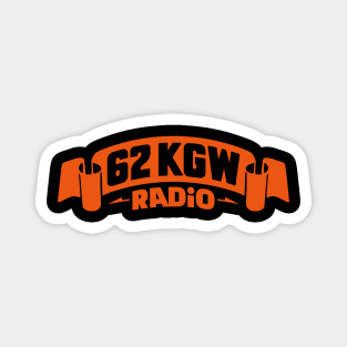 1975 - 62 KGW Radio (Orange on Black) Magnet