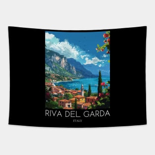 A Pop Art Travel Print of Riva del Garda - Italy Tapestry