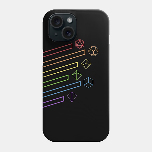 Rainbow Polyhedral Dice Set Minimalist Phone Case by pixeptional