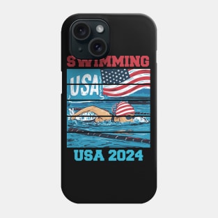 Swimmer USA America Women Swimming Sport 2024 Phone Case