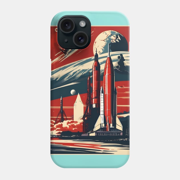 Soviet rocket poster Phone Case by Spaceboyishere