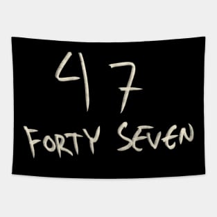 Hand Drawn Letter Number 47 Forty Seven Tapestry