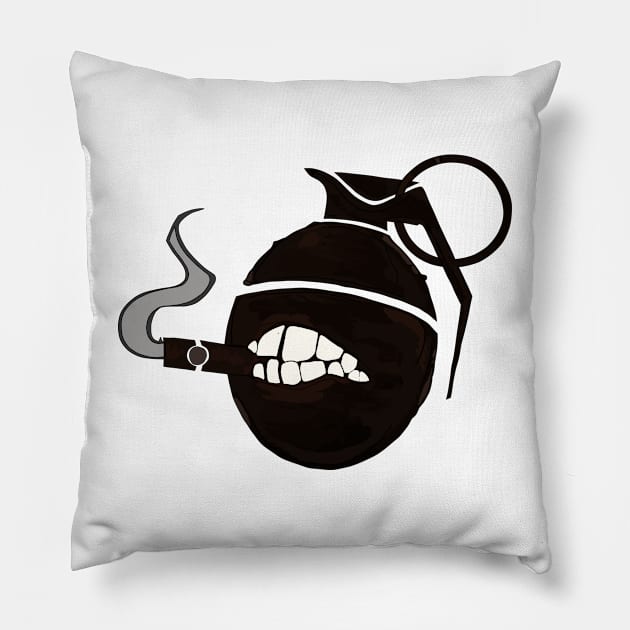 Smoking Grenade Pillow by Joshessel