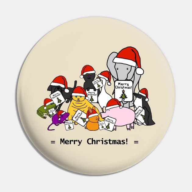 Merry Christmas from these Cute Animals Pin by ellenhenryart