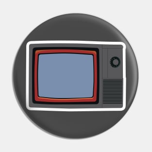 Old TV. Old age single icon in flat style vector symbol illustration. Pin