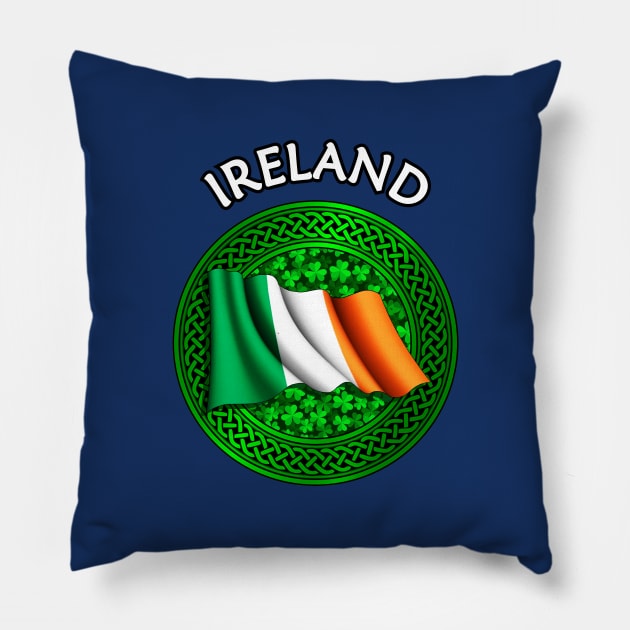 Irish Flag Clover Celtic Knot - Ireland Pillow by Taylor'd Designs