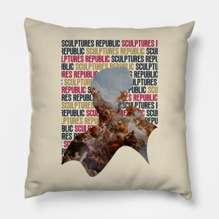 David sculpture graphic design Pillow