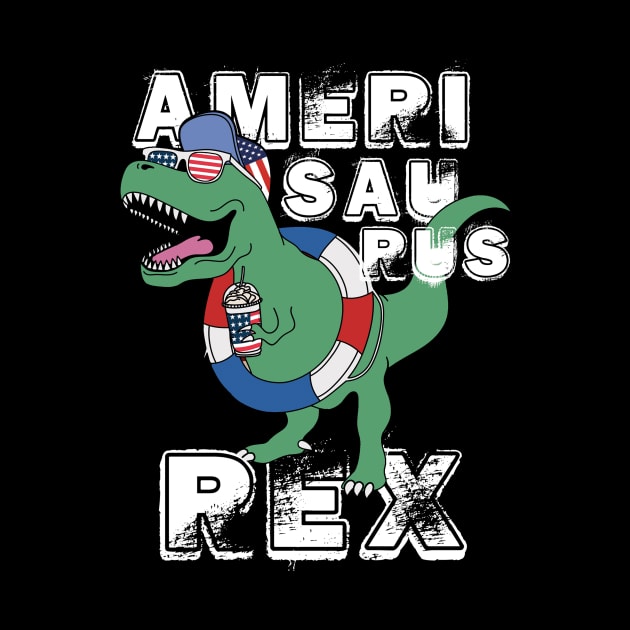 4th of July Amerisaurus Rex Dinosaur Firework American Flag Patriotic T Rex Funny by andreperez87