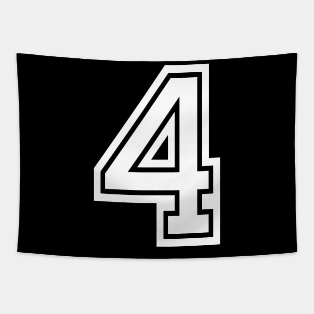 Numbers 4 for a sports team, group, or community Tapestry by DariBangAngga