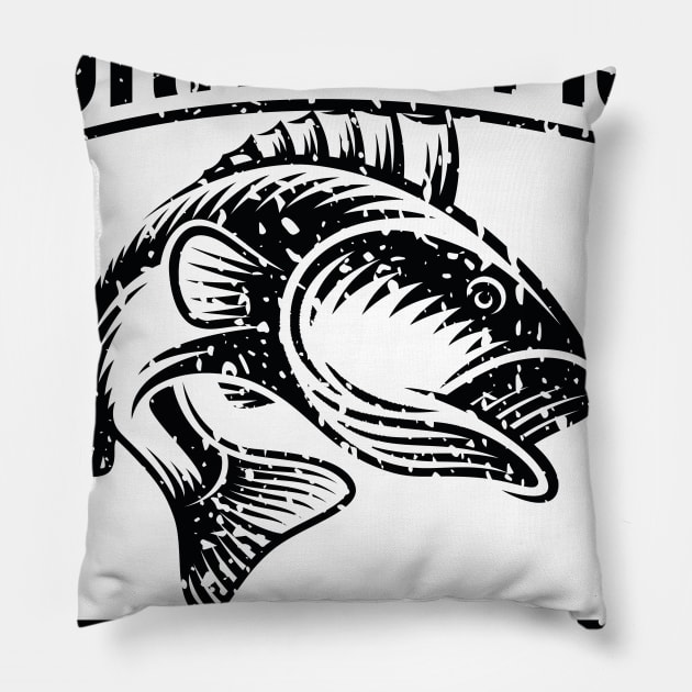 Born To Fish Forced To Work Pillow by animericans