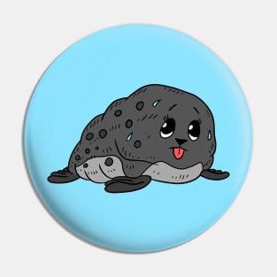 a cute kawaii and sweaty fat seal. ocean animal. Pin