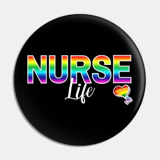 Nurse Life Rainbow Letters Pin