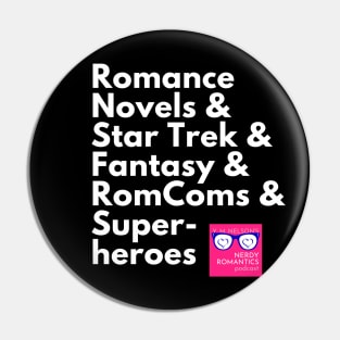 NRP Topic White Letters romance logo Pin