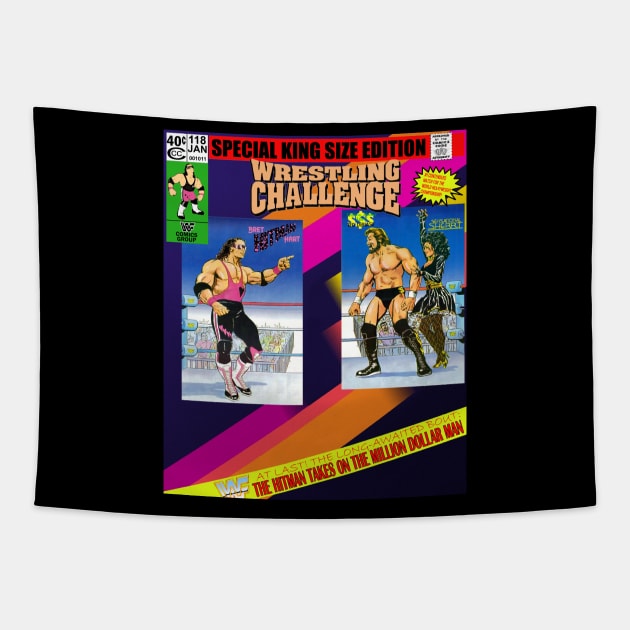 Wrestling Challenge Comic Tapestry by Meat Beat