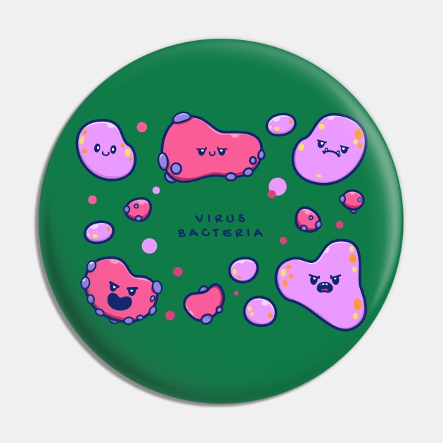 Cute Virus And bacteria Cartoon Pin by Catalyst Labs