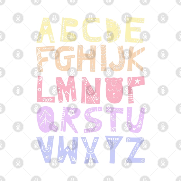 Decorated Alphabet (pastel colors) by Ofeefee