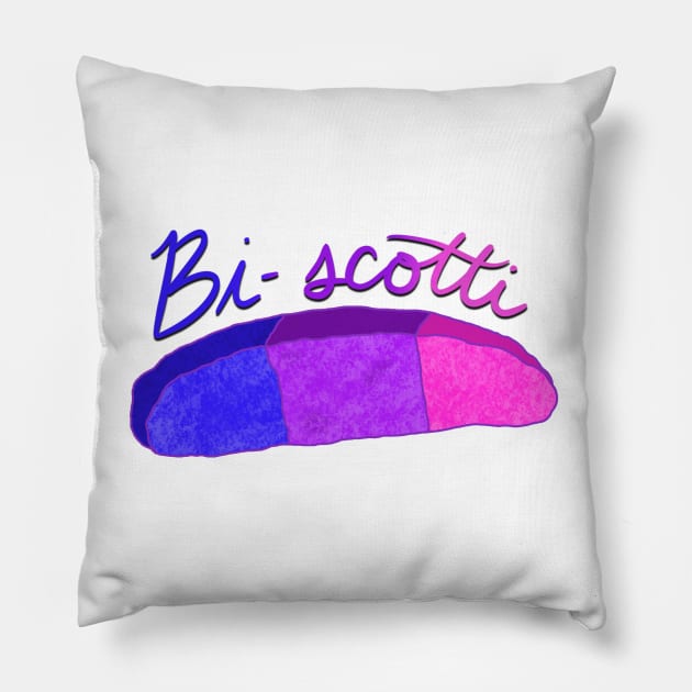 Bi-scotti Pillow by scrambledpegs