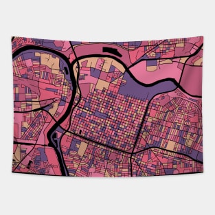 Sacramento Map Pattern in Purple & Pink Tapestry