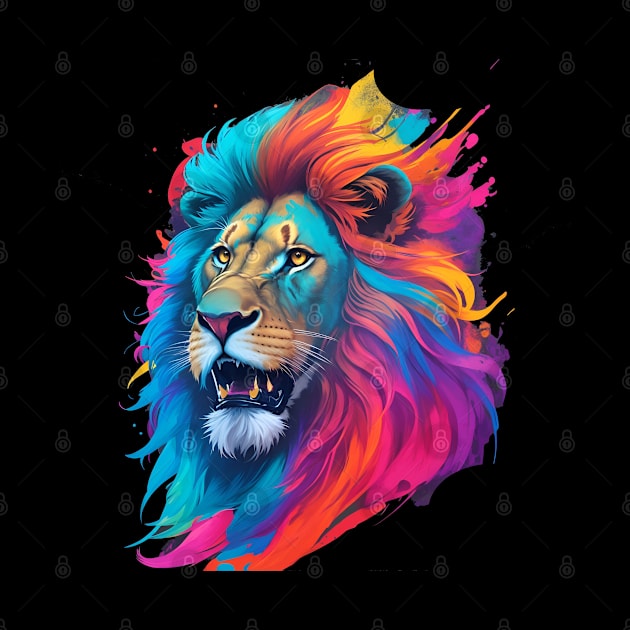 Colorful Lion Art by VisionDesigner