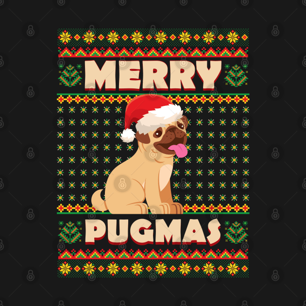 Christmas Pug Merry Xmas Dog Life by aneisha