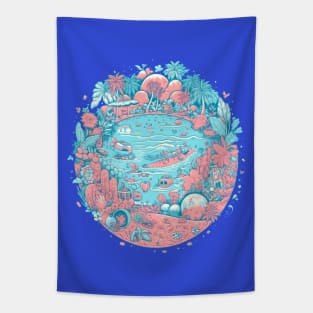 Seasonal Wave Riding Tapestry