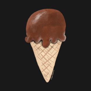 Chocolate Ice Cream Cone dessert illustration T-Shirt