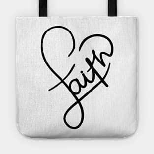 Faith heart sign Tote