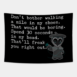 Creepy Cute Cartoon Snarky Quote Tapestry