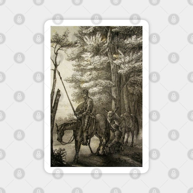 Don Quixote Antique Engraving Magnet by chilangopride