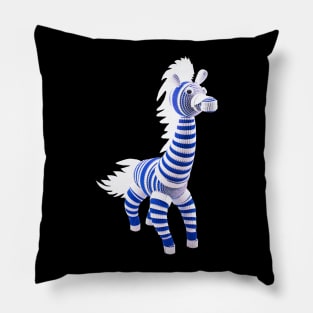 The blue zebra Pillow