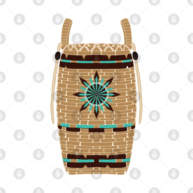 Turquoise black ash basket by Niibidoon