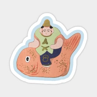 Cute Japanese Giant Fish Carrying Good Luck Magnet