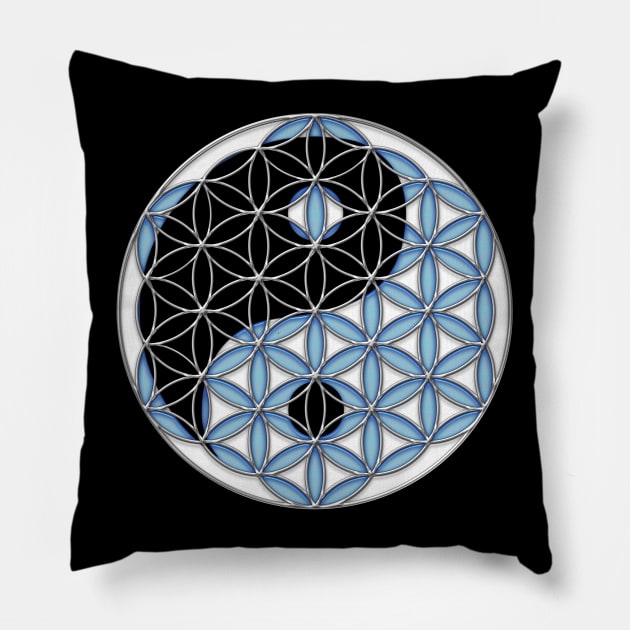 Geometric Yin Yang - Tree of Life Pillow by MellowGroove