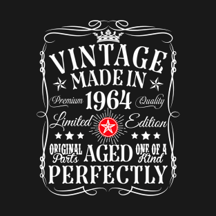 Vintage 60th Birthday Decorations Vintage 1964 60 Birthday T-Shirt