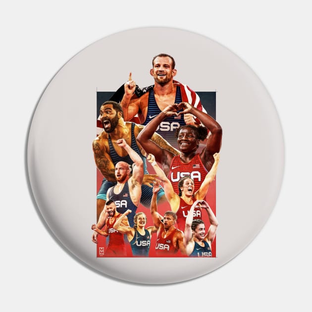 USA Olympic Wrestling Heroes Pin by Mattasticmitchell