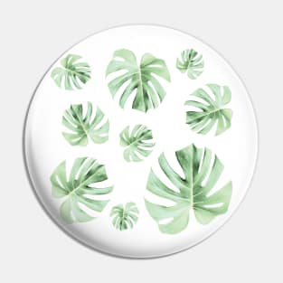 Tropical Green Leaves Pin