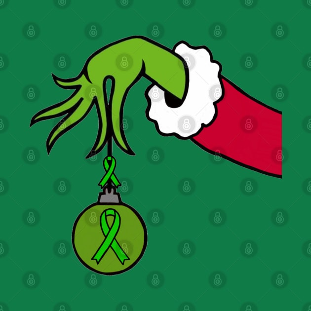 The Mean Green One holding a Awareness Ribbon Christmas ball (Green) by CaitlynConnor