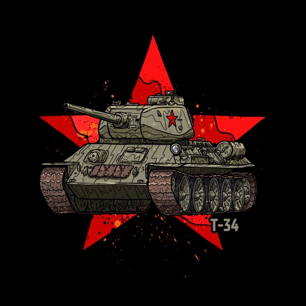 T-34 Soviet Russian tank world war 2 red star by Vae Victis