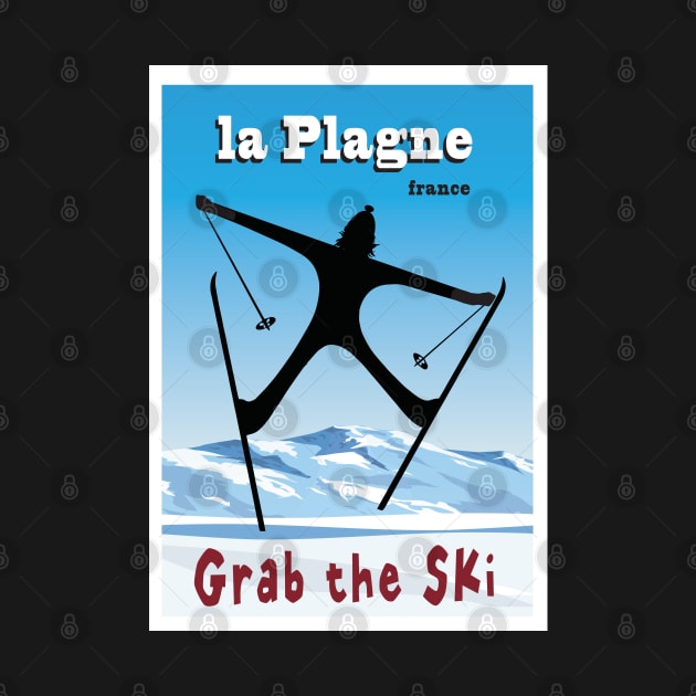 La Plagne, France, Ski Poster by BokeeLee