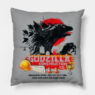 Godzilla Construction Company Pillow