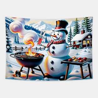 Frosty BBQing Tapestry