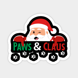 Paws And Claus Santa Christmas Paw Prints Magnet